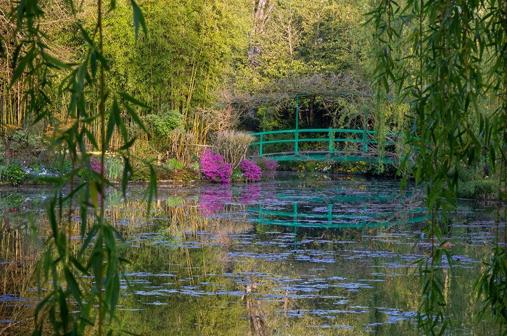 France-Giverny-Monets Garden Sunrise view of iconic bridge and lily pond  art print by Jaynes Gallery for $57.95 CAD